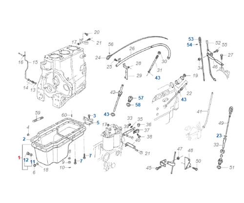CARTER ÓLEO DO MOTOR Pá Carregadeira FIAT FR108 FR11B FR12B FR14 D229-6 MWM 632501150564 75202948